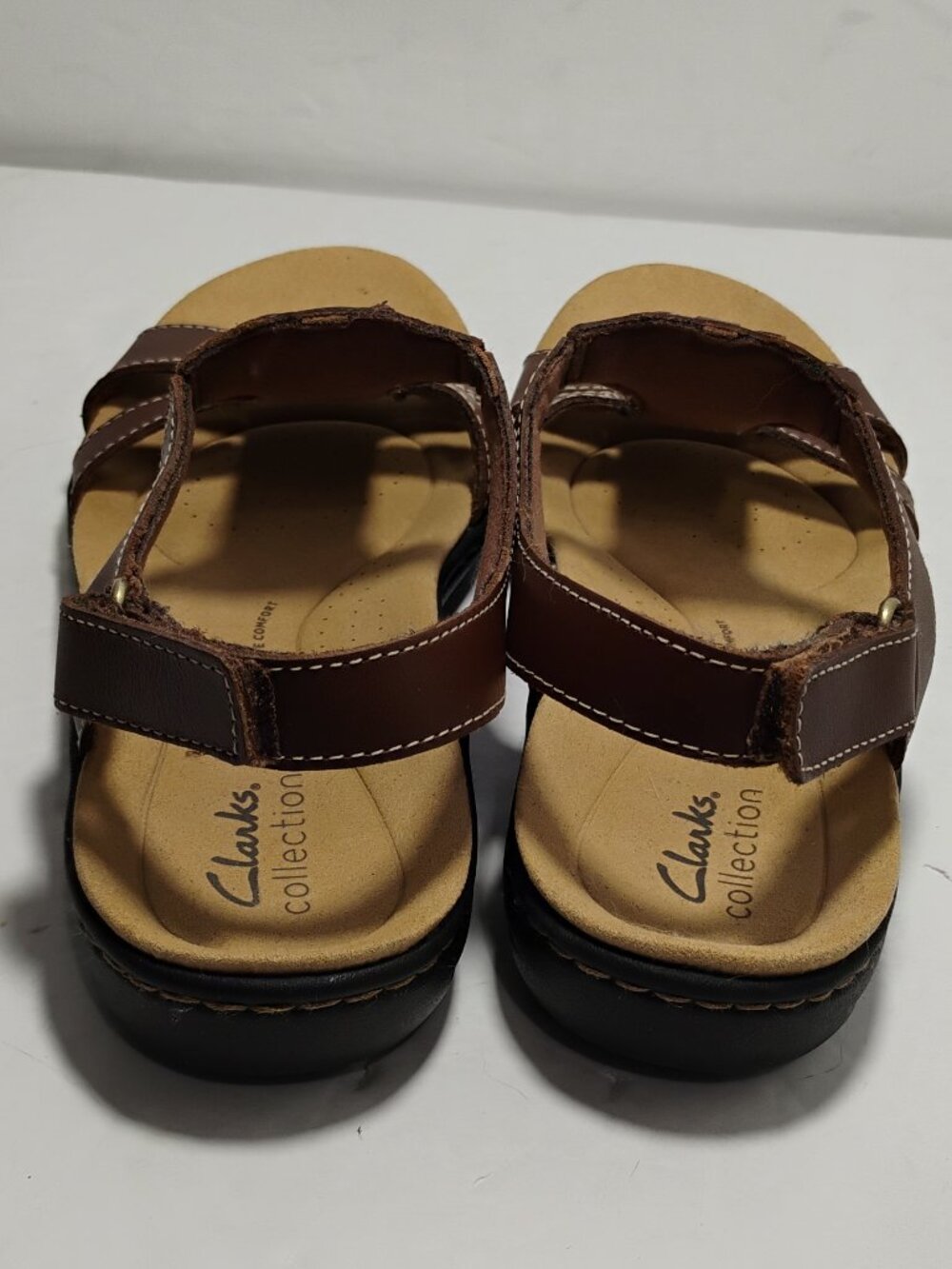 Clarks Womens 7M Sandals Brown Fx Leather EC - Picture 5 of 9